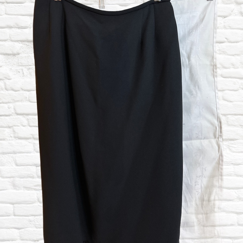 Black Midi Pencil Skirt for Work